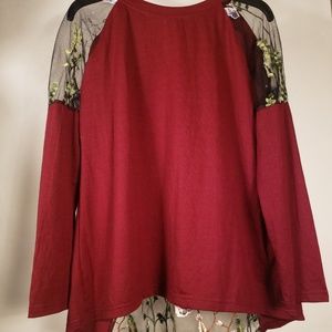 New. Not worn. Women. Burgundy. Blouse.